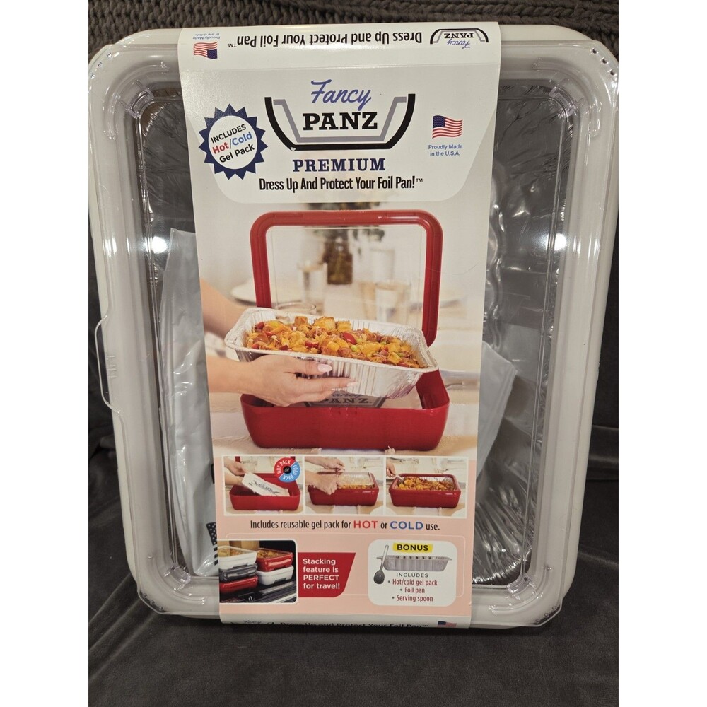 Fancy PANZ Premium White Aluminum Foil Pan Carrier Lid Hot Cold Pack BPA Free US